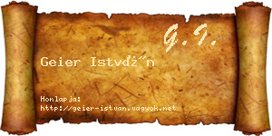 Geier István névjegykártya